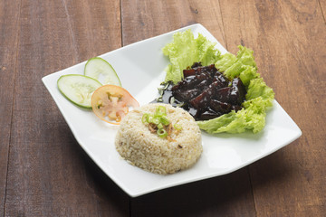 rice with pork belly