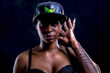 african female smoking