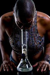 african female smoking