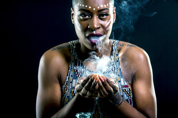 african female smoking
