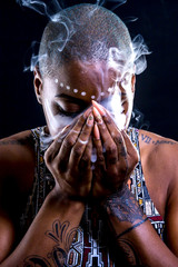 african female smoking