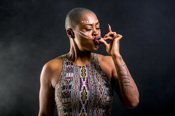 african female smoking