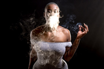 african female smoking