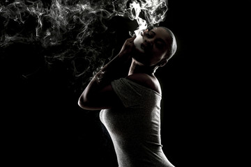 african female smoking