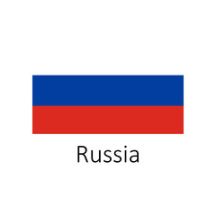 Flag of Russia with name icon. Official colors and proportion correctly. National Russia Flag vector. Russia Flag vector illustration. National Russia Flag vector