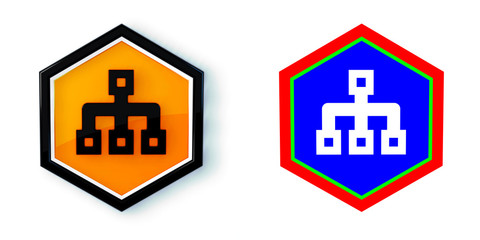 Ikona sześciobok 3D sześciokąt