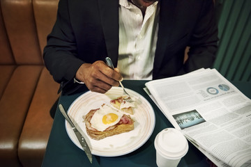 Businessman in restaurant for a meal