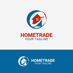 Home Trade Logo template element symbol in red blue color