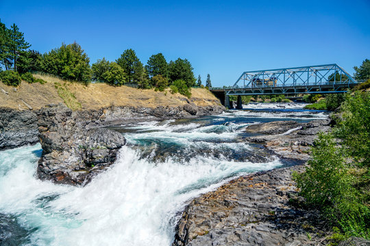The stunning Riverfront Park in Spokane Washington shows off the sparkling waters of the Spokane River.