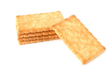 Honey-oats coconut biscuit on a white background 