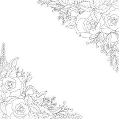 Ornamental flowers on white background