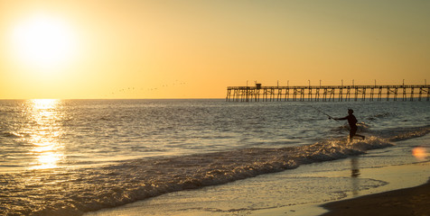 Surf Fishing at Sunset