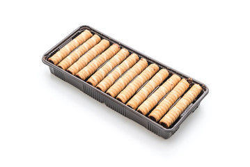 rolled wafer filled with cocoa cream