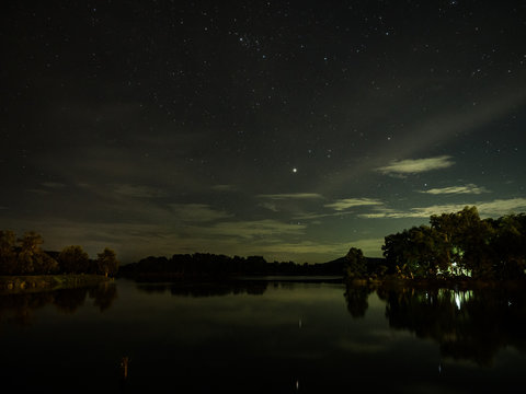 starry night at the lake