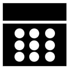 電話のイラスト　黒