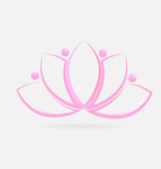 Pink lotus plant vector