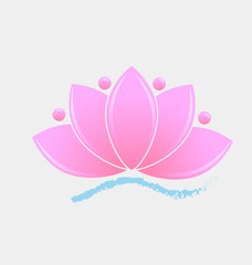 Pink lotus plant vector