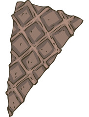 Thin Chocolate Waffles Wedge for Pastry Decoration