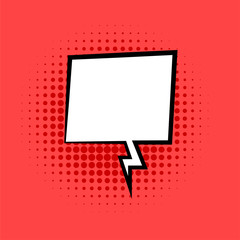 comic speech bubble background blank template. vector illustration in pop art style on red background.