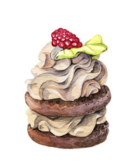 hand drawn watercolor cake