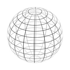 The frame of the earth is a simple black and white form.