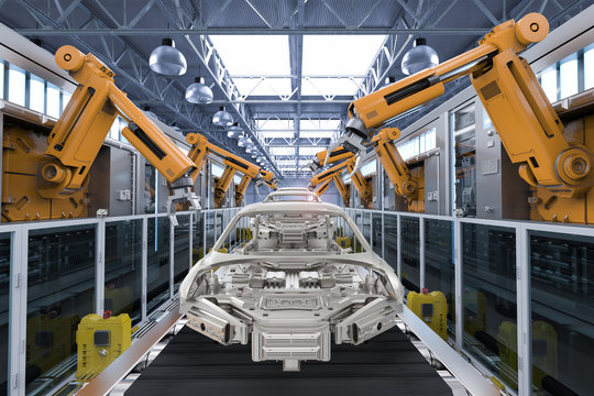 robot in car factory