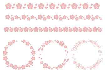 桜ライン フレーム 単色ピンク