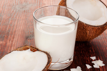 Delicious Coconut milk in glass