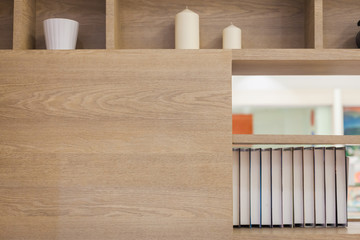 Wooden box for indoor bookshelf.