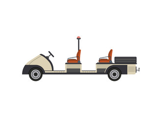 Tow truck isolated vector icon. Passenger airport ground technics, aviation terminal logistics and infrastructure vector illustration.