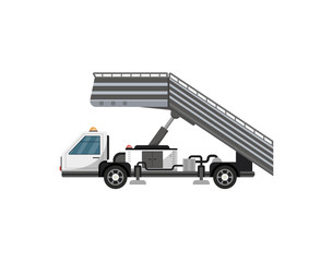 Passenger ladder isolated vector icon. Airport ground technics, aviation terminal logistics and infrastructure vector illustration.