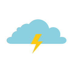 weather cloud rainy with ray vector illustration design
