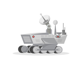Mars science laboratory isolated vector icon. Robotic space autonomous vehicle for planet exploration and cosmic colonization vector illustration in flat style.