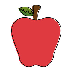 fresh apple fruit icon vector illustration design