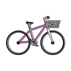 bicycle vehicle with basket vector illustration design © Gstudio