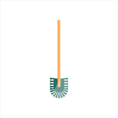 Toilet brush icon logo isolated on white background. Cleaning service, house cleaning tool, household equipment for washing - flat vector illustration