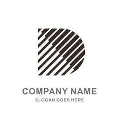 Monogram Letter D Geometric Square Strips Architecture Construction Business Company Stock Vector Logo Design Template