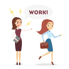 Boss shouting at employee.