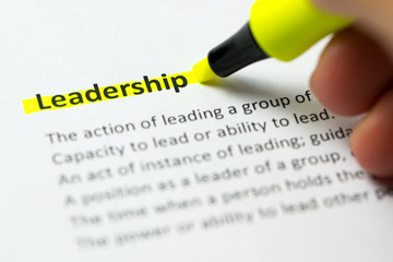 Leadership word highlighted in yellow