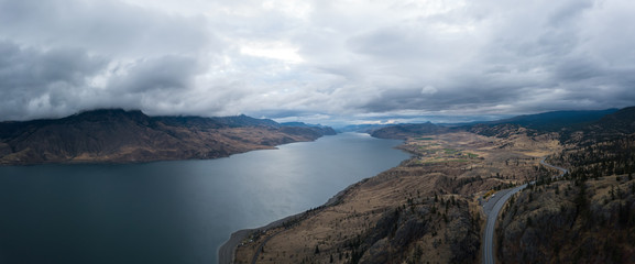 Fototapeta na wymiar Scenic Route Aerial Picture. Taken in the Interior of British Columbia, Canada.