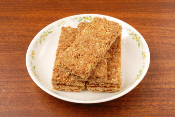 Maple syrup coconut biscuits on plate       