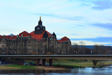 Fototapeta premium Dresden, old town, view to the river. Germany
