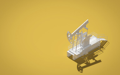 Oil rocker on sand background. 3d rendering