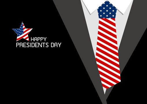 Happy presidents day design of USA necktie vector illustration