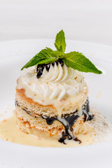 bird-cherry dessert shot vertically
