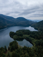 Fototapeta na wymiar Hicks Lake Aerial Landscape. Taken East of Vancouver, British Columbia, Canada.