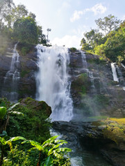 Wachirathan waterfall : waterfall in doi inthanon national park, Chiang mai,Thailand.