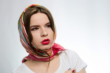 beautiful girl in a headscarf