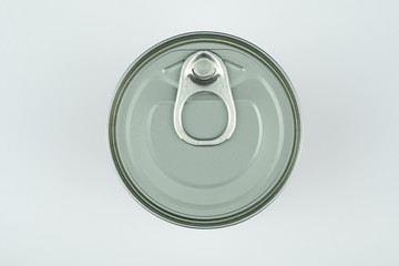 view top silver grey can