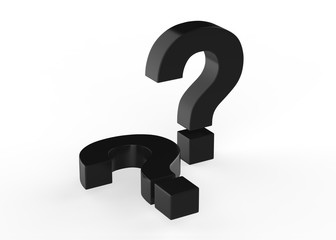 Question mark symbol on isolated white background, 3d illustration